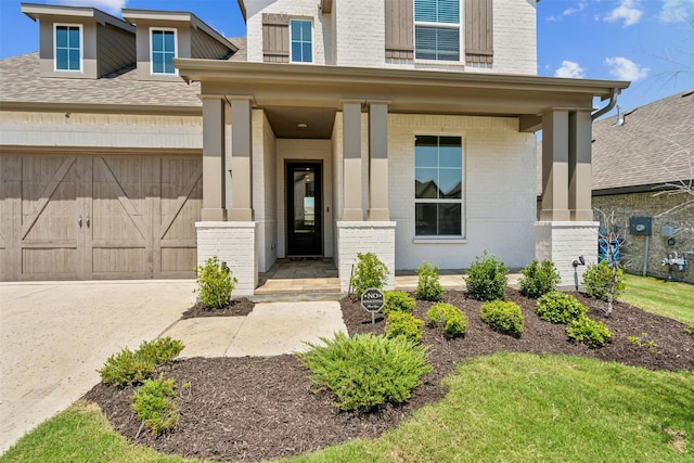 entrance to property with a garage