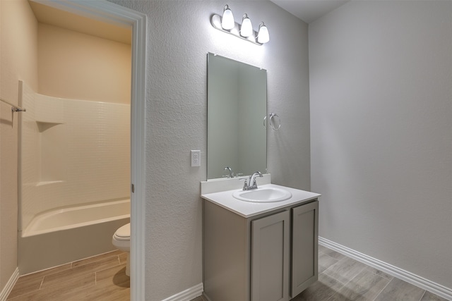 full bathroom with vanity, toilet, and shower / bath combination