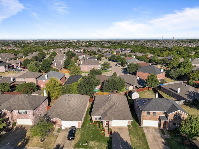 aerial view with a residential view