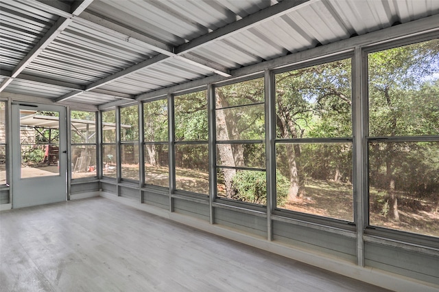 view of unfurnished sunroom