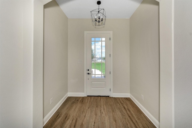 3043 Sunrise Trl, Weatherford, TX 76088 - entryway with baseboards, an inviting chandelier, and wood finished floors