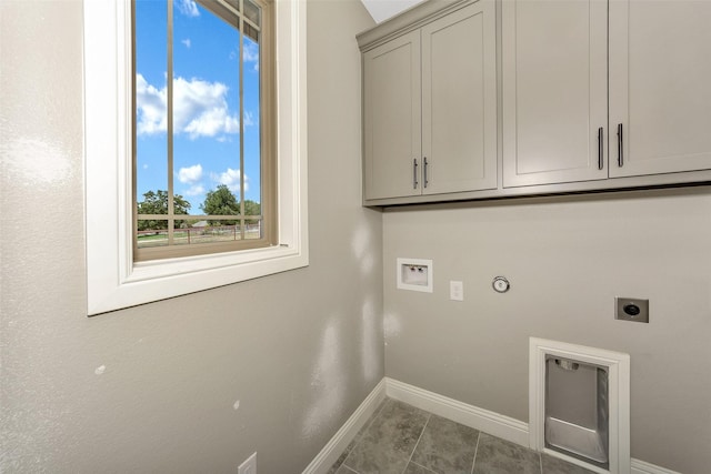 3037 Sunrise Trl, Weatherford, TX 76088 - laundry room featuring baseboards, hookup for a washing machine, hookup for a gas dryer, cabinet space, and electric dryer hookup
