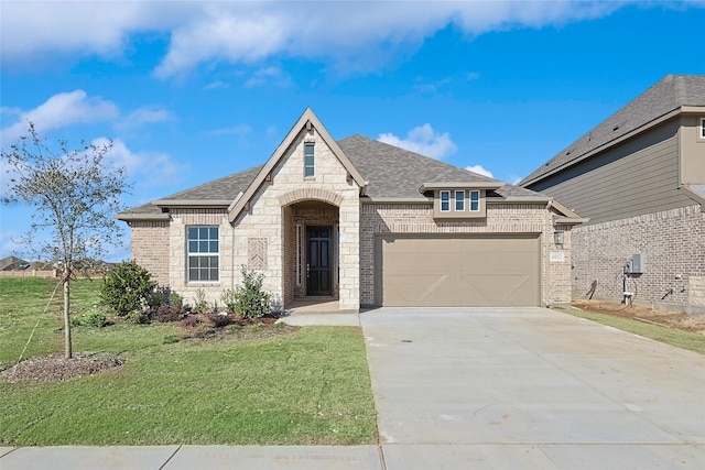 view of front of property with a front lawn