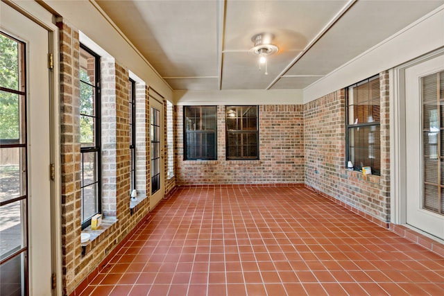 view of unfurnished sunroom