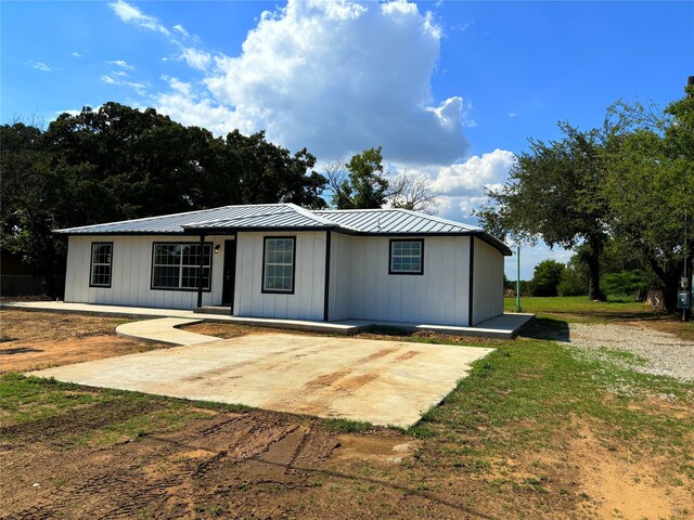 view of front of home with a patio area