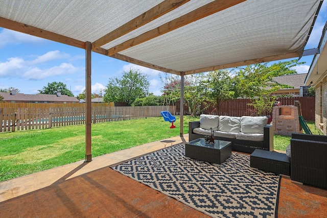 view of patio / terrace with an outdoor hangout area