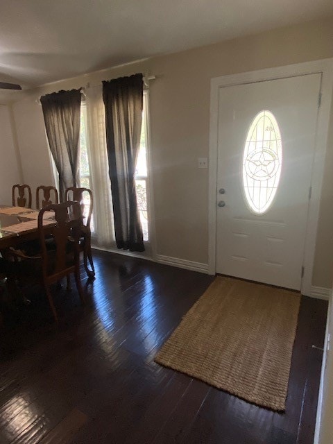 foyer entrance with wood-type flooring