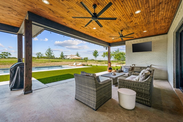 view of patio / terrace featuring an outdoor hangout area