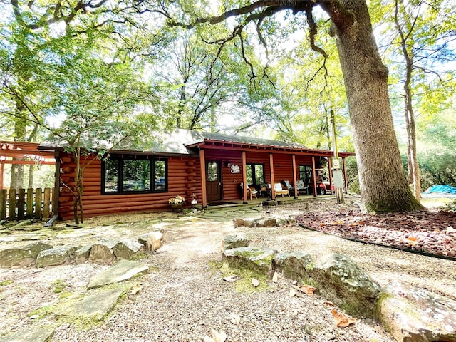 view of log-style house