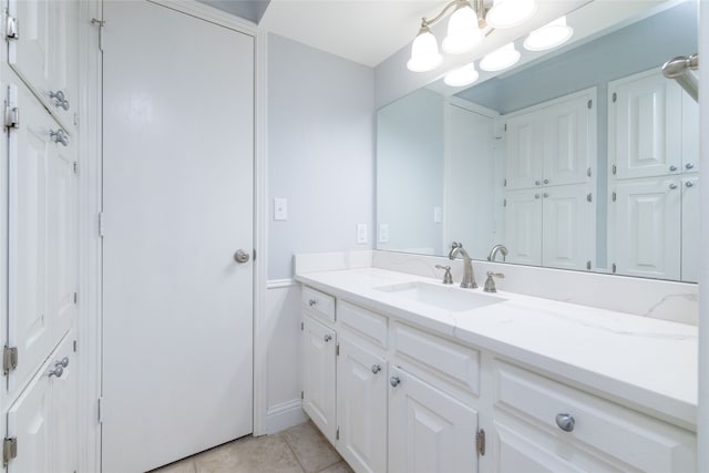 bathroom featuring vanity and tile patterned floors