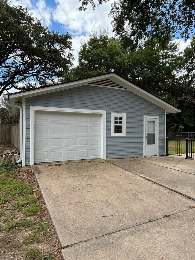 view of garage