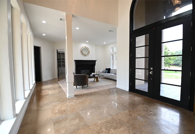 foyer with french doors