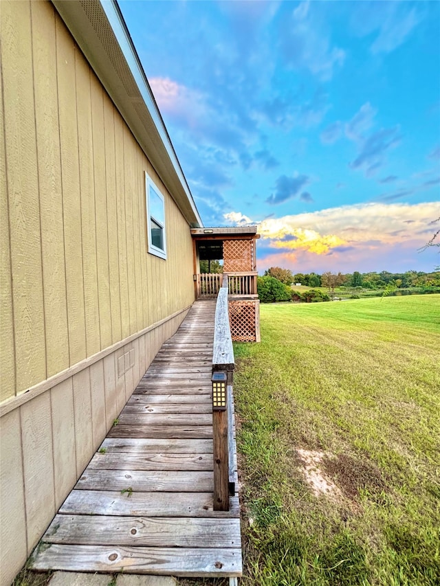 exterior space with a lawn