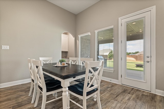 dining room featuring dark wood-type flooring