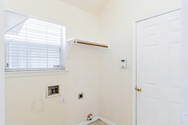 laundry room with hookup for a washing machine and hookup for an electric dryer