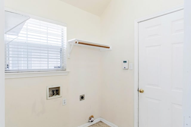 7525 Juliet Ln, Fort Worth, TX 76137 - washroom with laundry area, hookup for an electric dryer, baseboards, and washer hookup