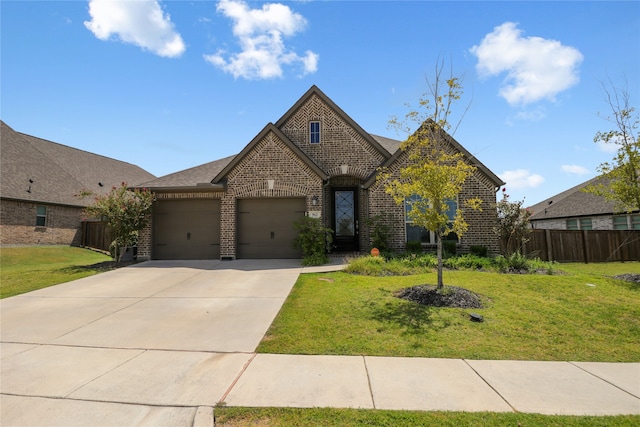 view of front facade featuring a front yard