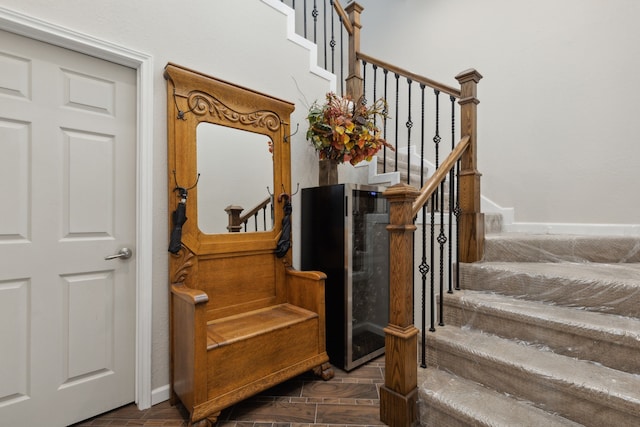 foyer featuring dark wood-type flooring