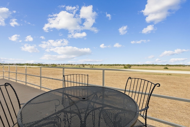 view of patio featuring a rural view