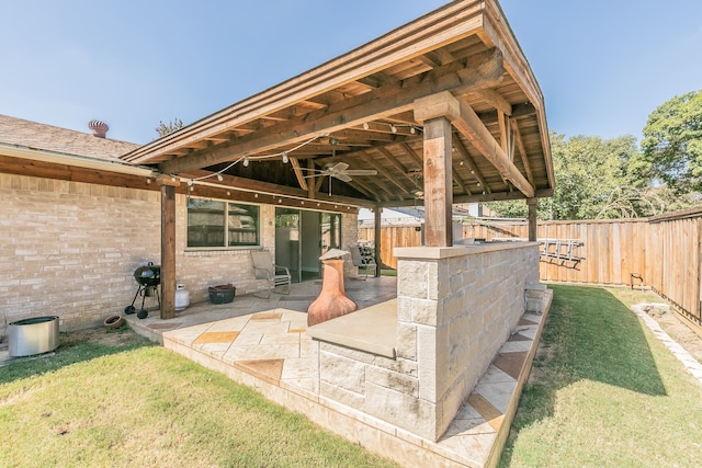 view of patio / terrace with ceiling fan