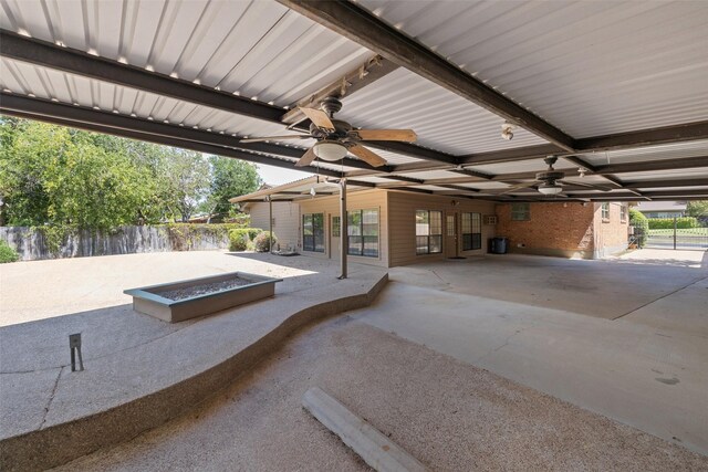 view of patio with ceiling fan