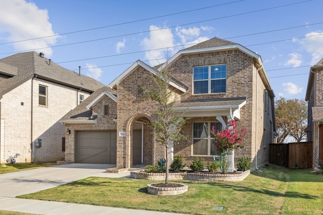 view of front of home with a front lawn