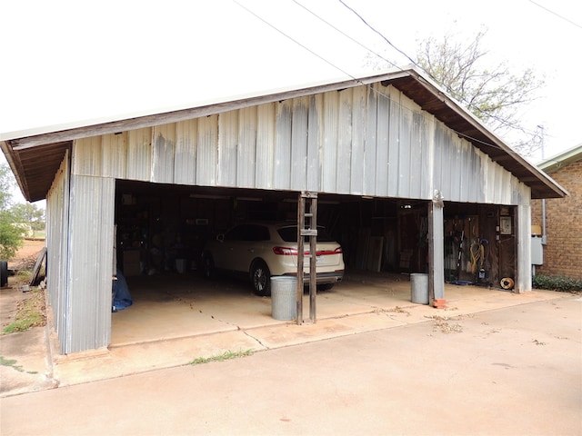 view of garage