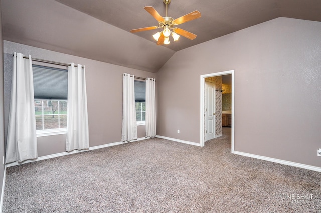 unfurnished bedroom featuring carpet flooring and ceiling fan