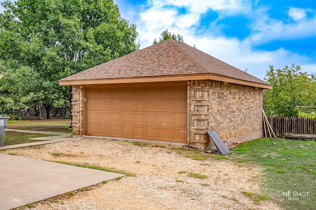 view of garage