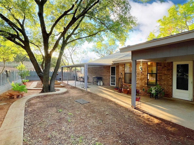 view of yard with a patio