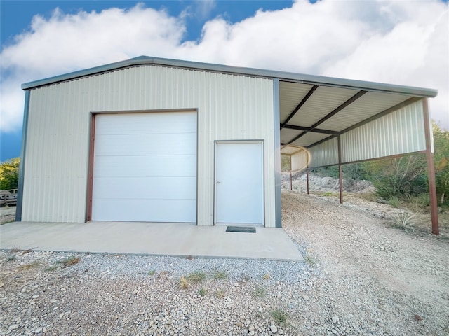 view of garage