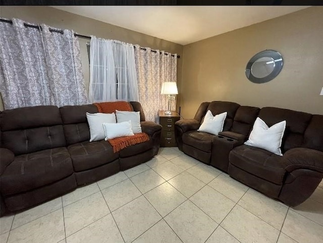 view of tiled living room