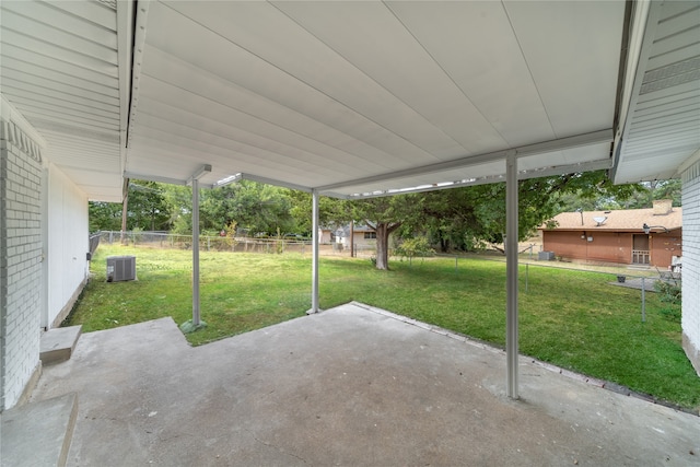 view of patio / terrace with central AC unit