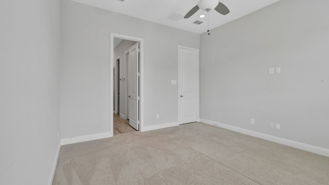 interior space featuring ceiling fan