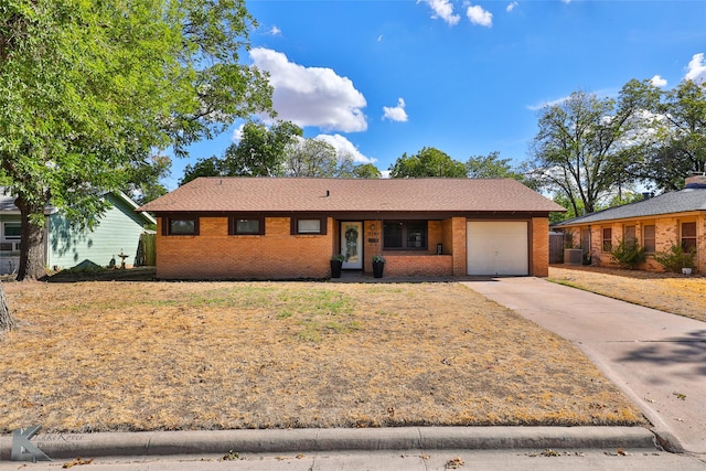 single story home with a garage