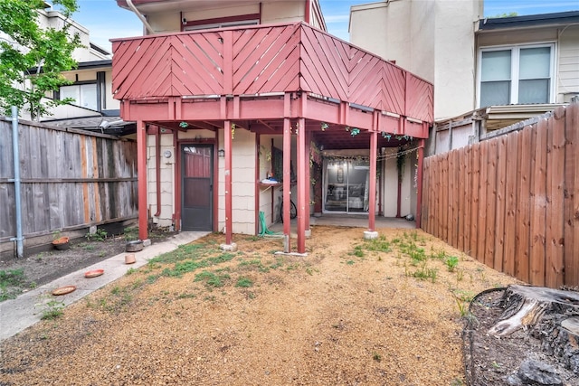 rear view of house with a gazebo