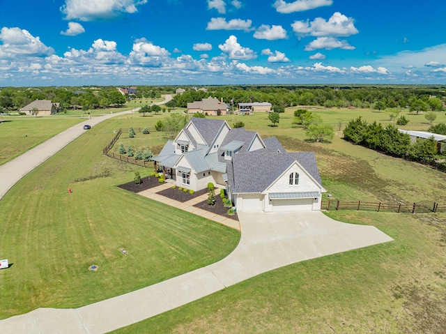 drone / aerial view featuring a rural view