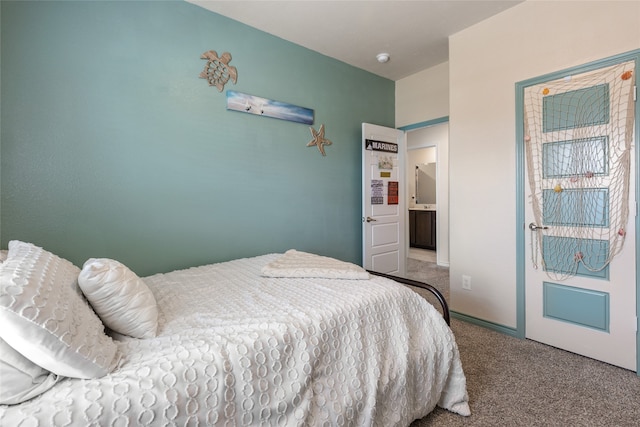 bedroom featuring carpet