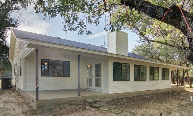 back of house featuring a patio and central AC