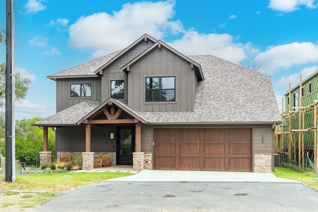 craftsman-style house with a garage