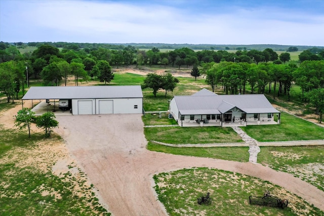 bird's eye view featuring a rural view