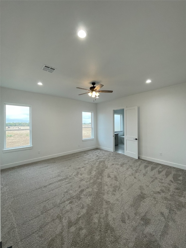 1428 Dixie Estates Way, Whitesboro, TX 76273 - empty room featuring carpet, baseboards, recessed lighting, and a ceiling fan