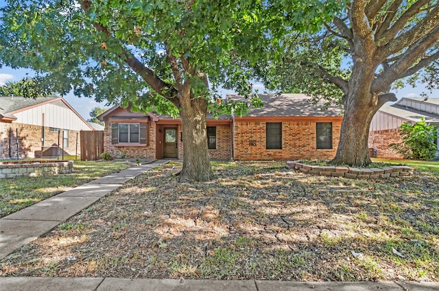 view of single story home