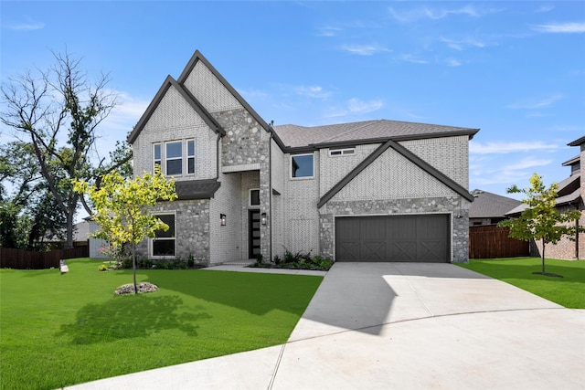 view of front of house with a front lawn