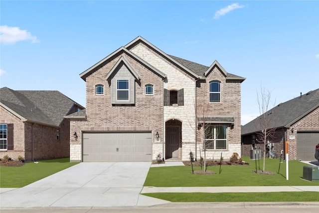 1309 Nathan Ln, Anna, TX 75409 - french country style house with a garage and a front lawn