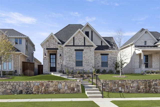 view of front facade featuring a front yard