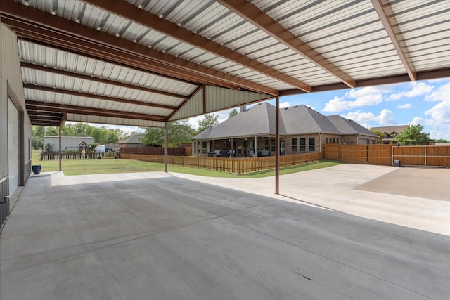 view of patio featuring fence