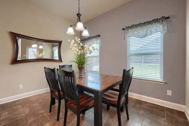 dining room with an inviting chandelier