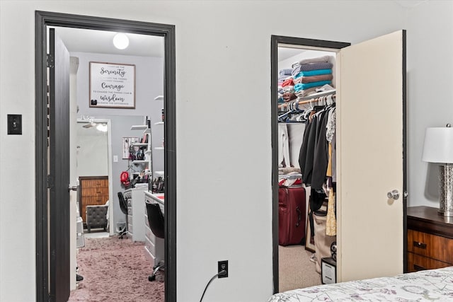 carpeted bedroom featuring a closet