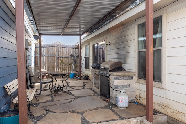 view of patio with area for grilling